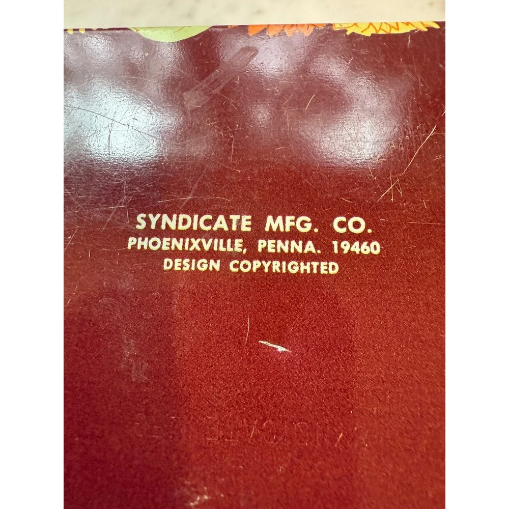 Vintage Floral Tin Storage Box‎ Syndicate Mfg Co Pennsylvania 1970s Retro